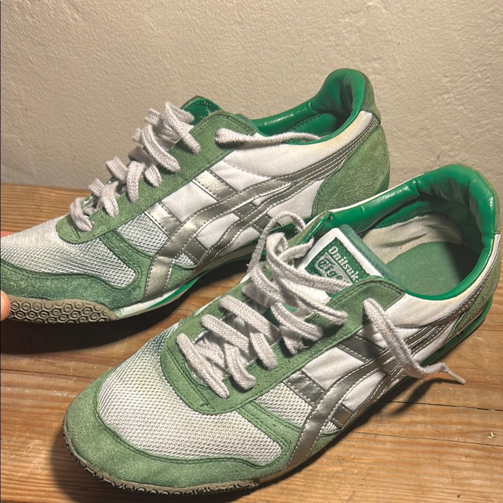 Onitsuka Tiger by Asics Men's Green and White Sneakers